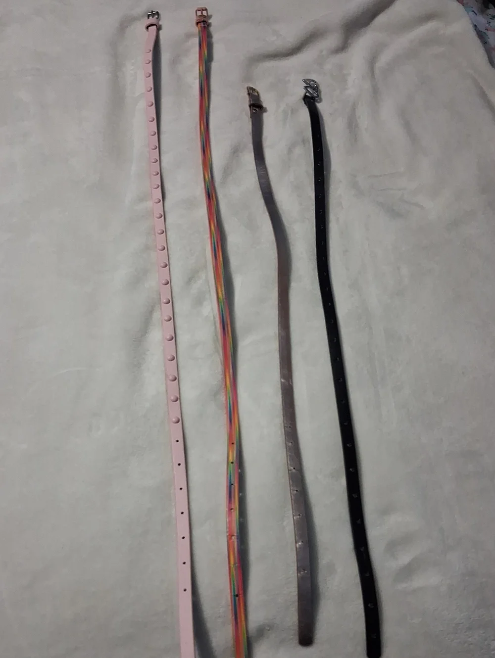 Girl's Slim Leather Belts - Black, Pink, Gray, Multicolor